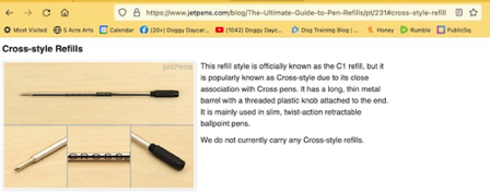 May 28 - Cross-style pen refill. Wonder how much shipping will cost?